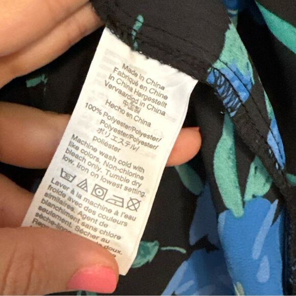 J. Crew Blue Floral Long Sleeve Blouse - Picture 6 of 7